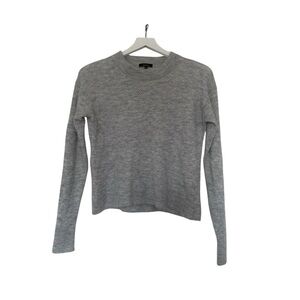 Quince Crewneck Heather Gray Long Sleeve Sweater Size Medium